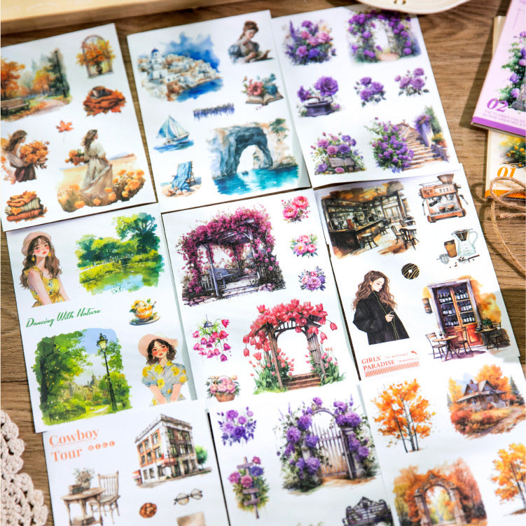 Garden and Flower Field Sticker Book