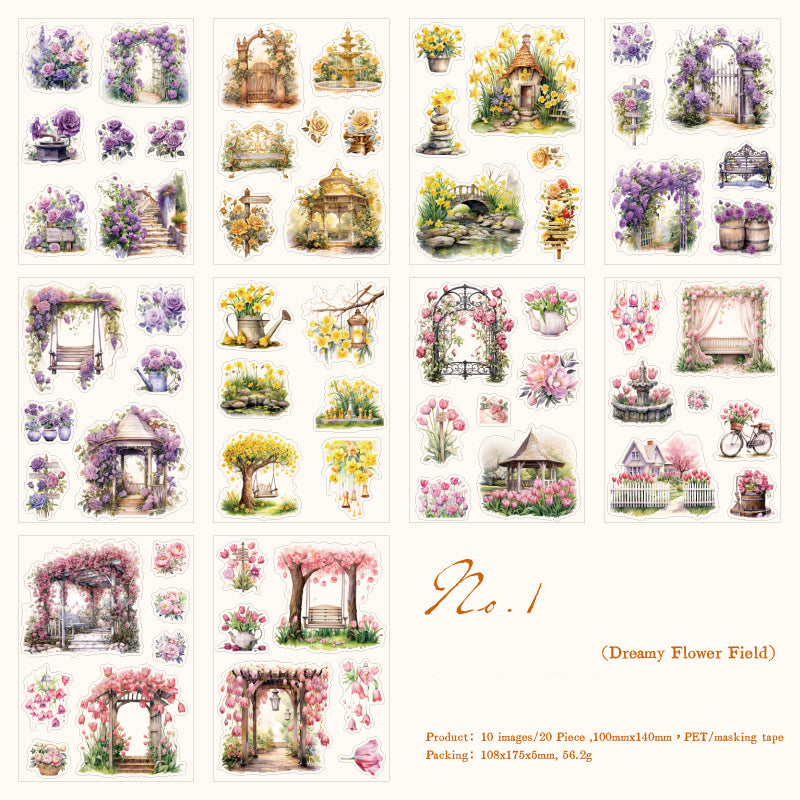 Garden and Flower Field Sticker Book