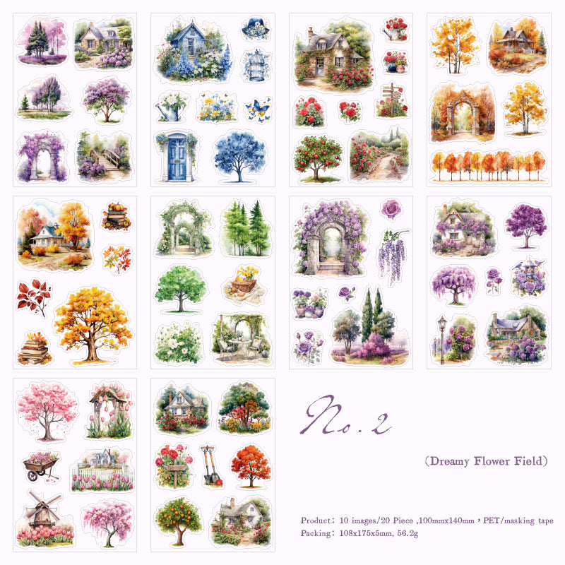 Garden and Flower Field Sticker Book