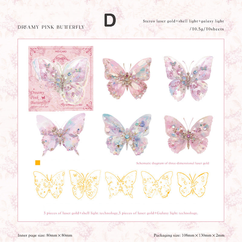 Gem Butterfly Dream Stickers 10pcs