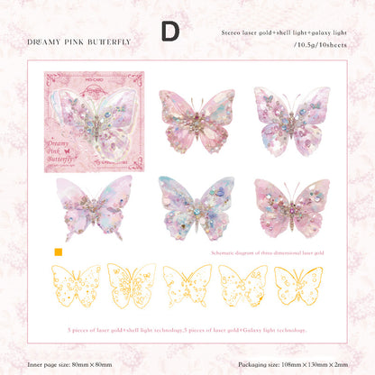 Gem Butterfly Dream Stickers 10pcs