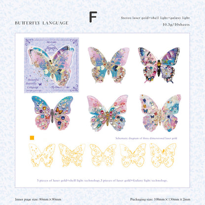 Gem Butterfly Dream Stickers 10pcs