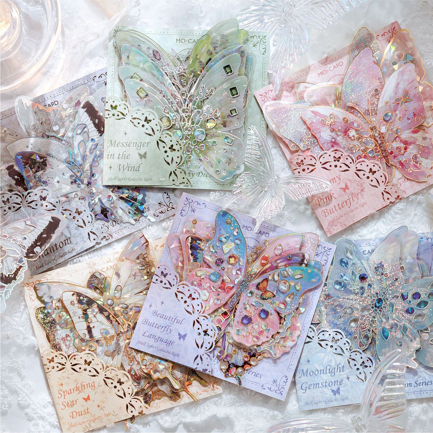 Gem Butterfly Dream Stickers 10pcs