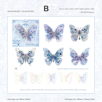 Gem Butterfly Dream Stickers 10pcs