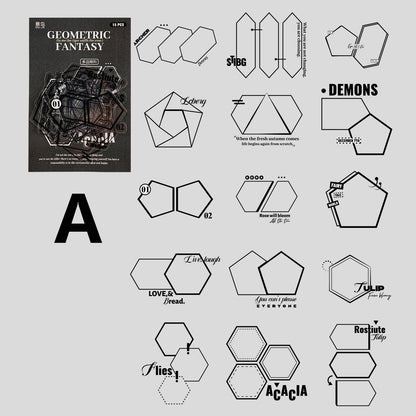 Geometric Fantasy Sticker 15pcs