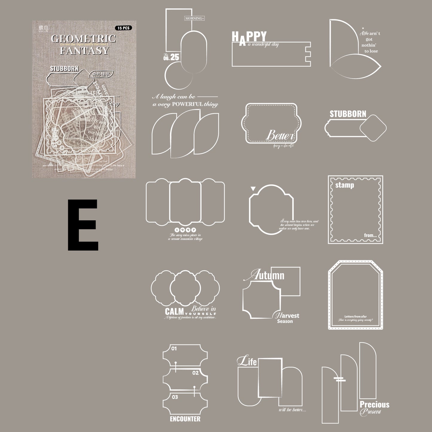 Geometric Fantasy Sticker 15pcs