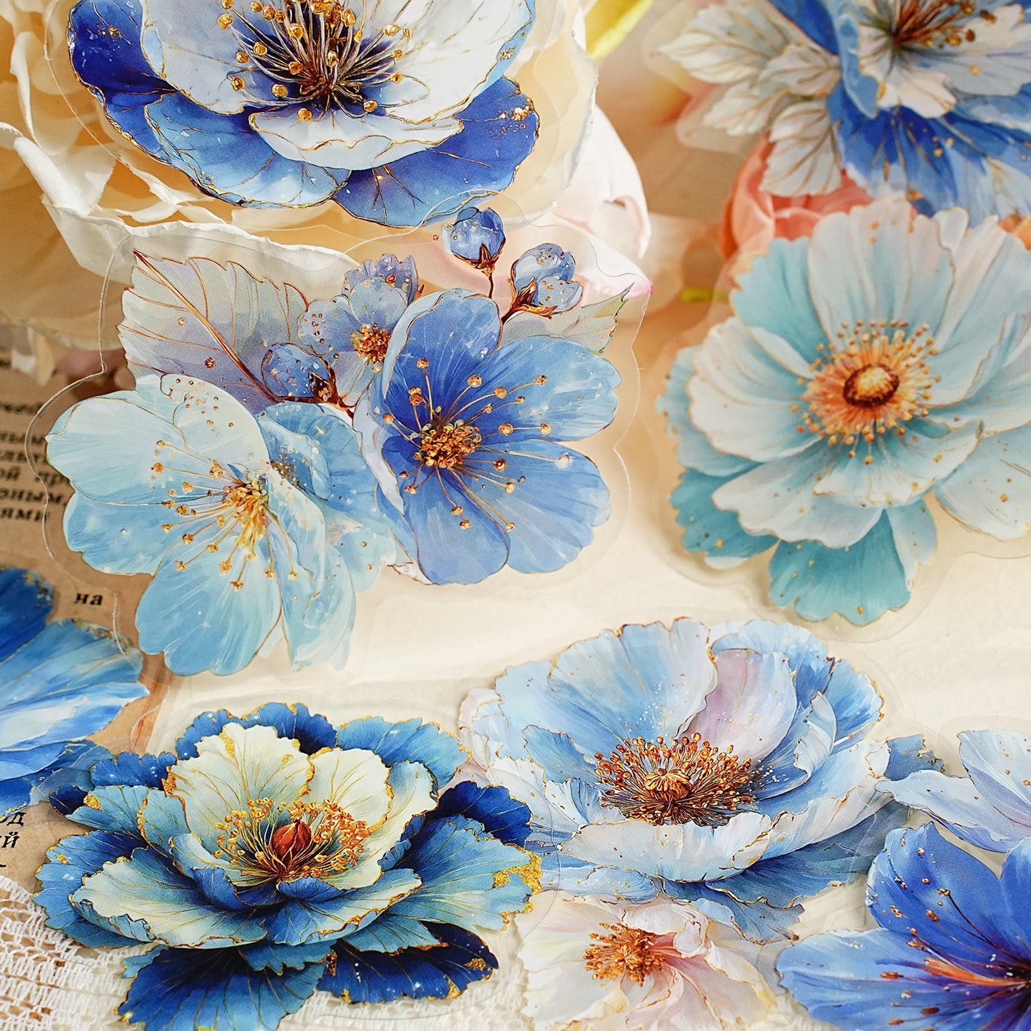 Gilded Flower Language Sticker 20pcs