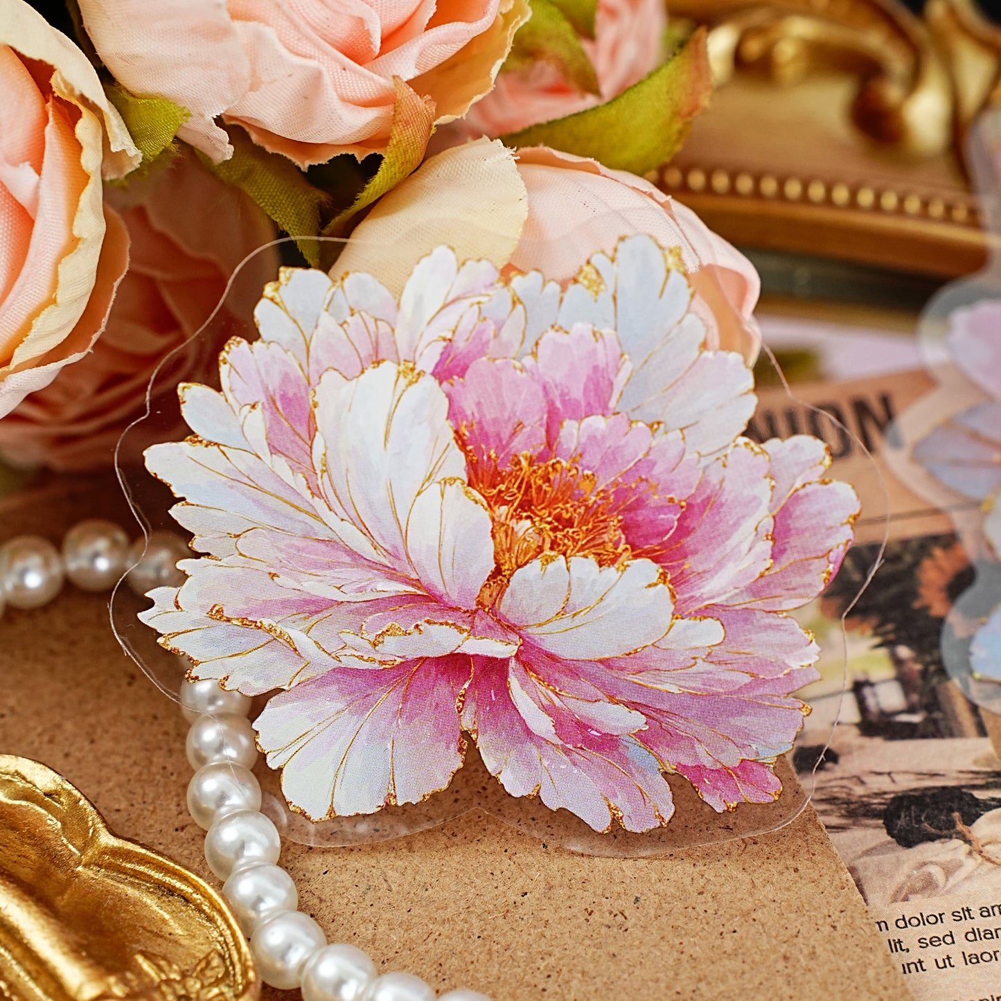 Gilded Flower Language Sticker 20pcs