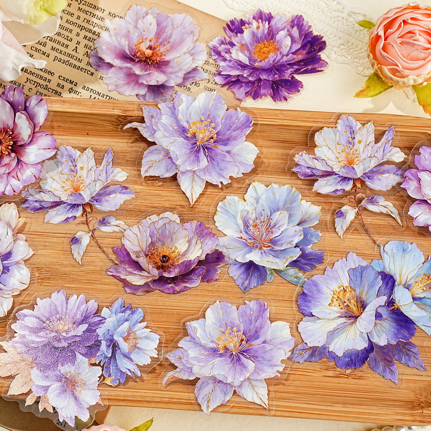 Gilded Flower Language Sticker 20pcs