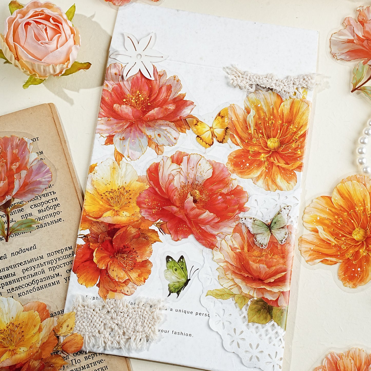 Gilded Flower Language Sticker 20pcs