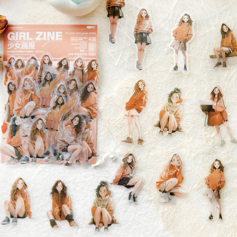 Girl Zine Sticker 40pcs