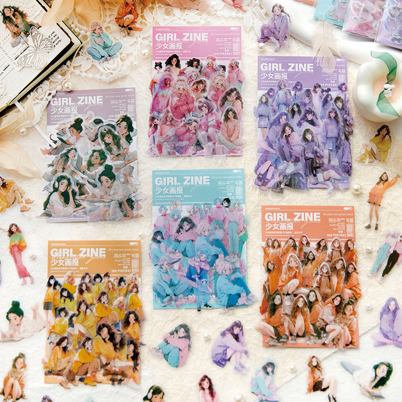 Girl Zine Sticker 40pcs