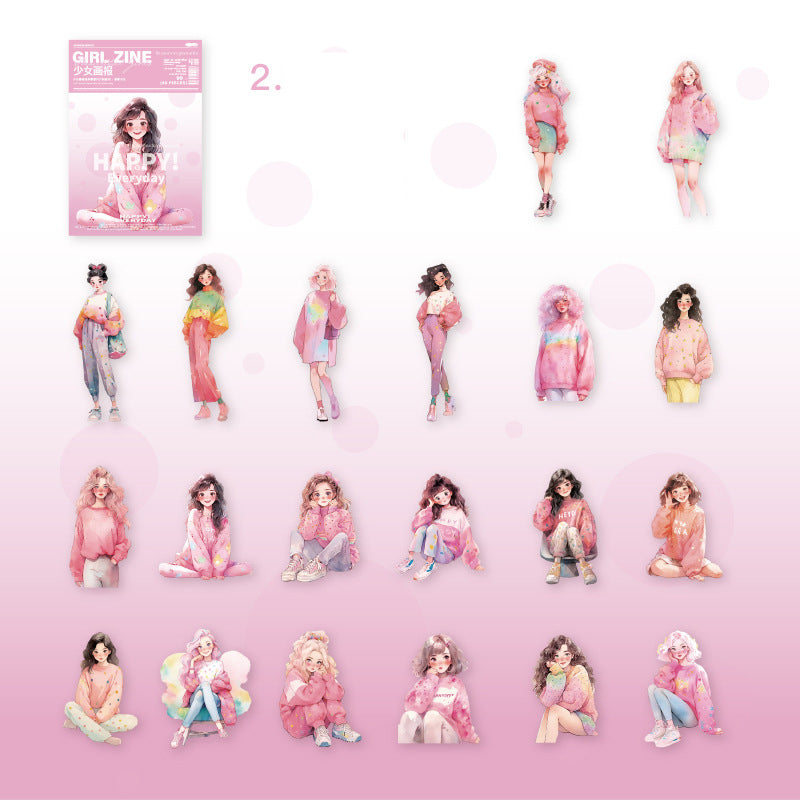 Girl Zine Sticker 40pcs