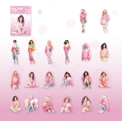 Girl Zine Sticker 40pcs