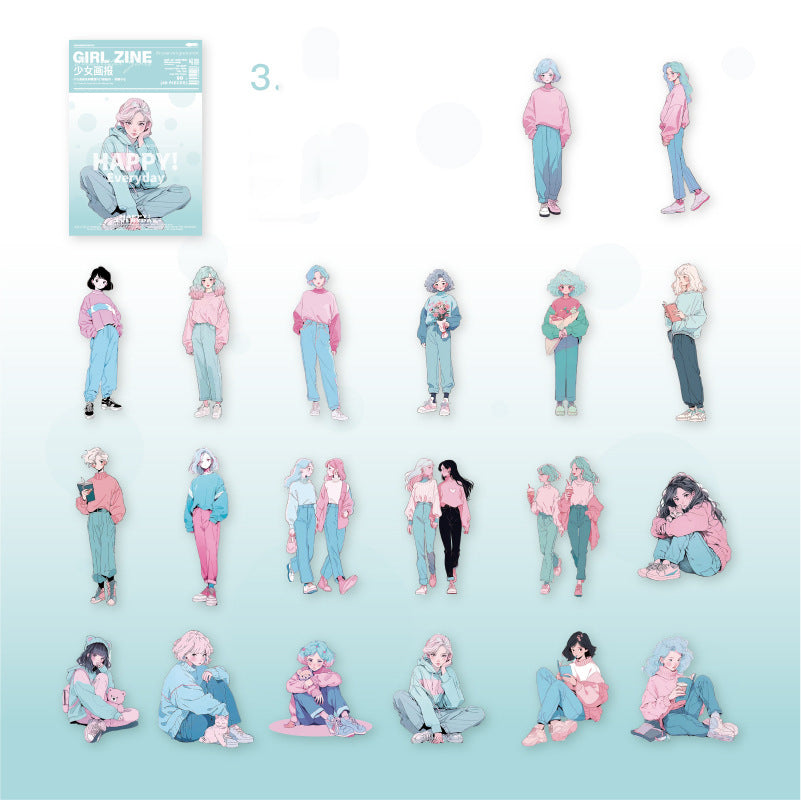 Girl Zine Sticker 40pcs