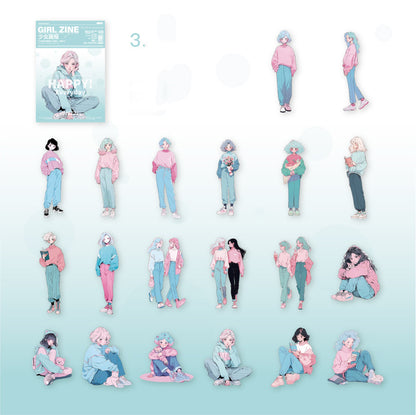 Girl Zine Sticker 40pcs