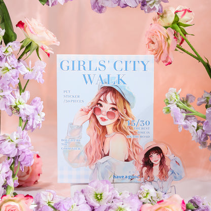 Girls City Walk Sticker 30pcs