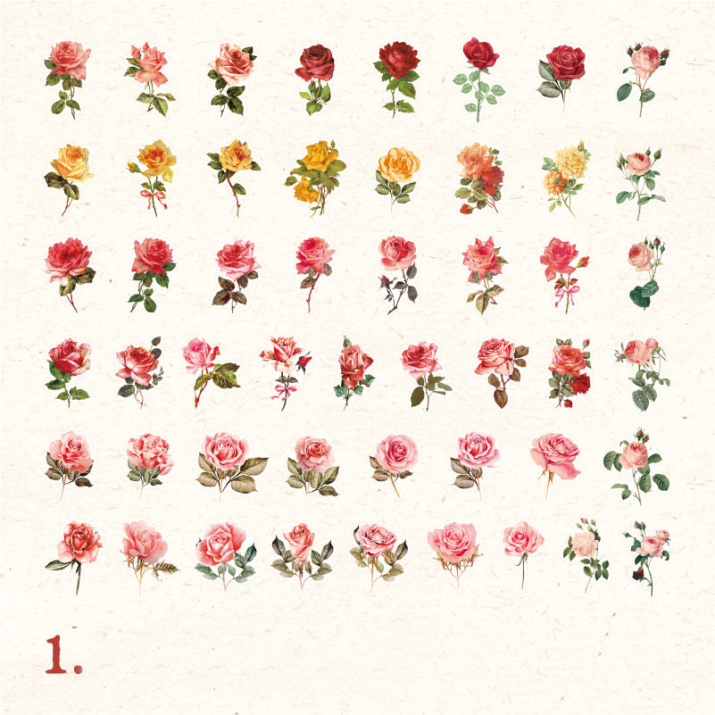 Give a Rose Flower Stickers 100pcs