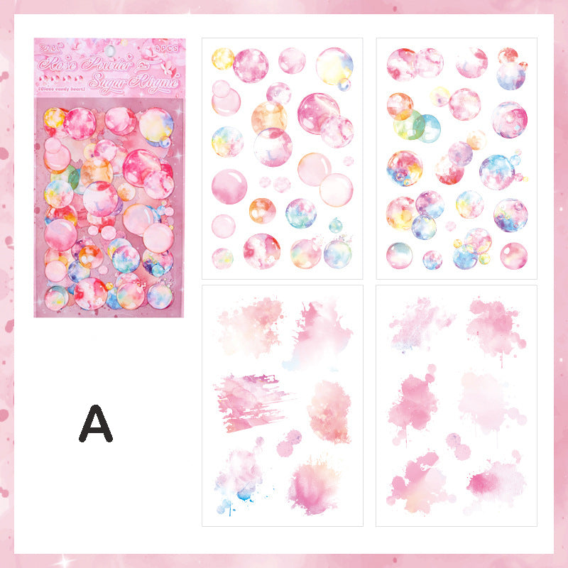 Pre-cut Glazed Sugar Heart Stickers 4pcs