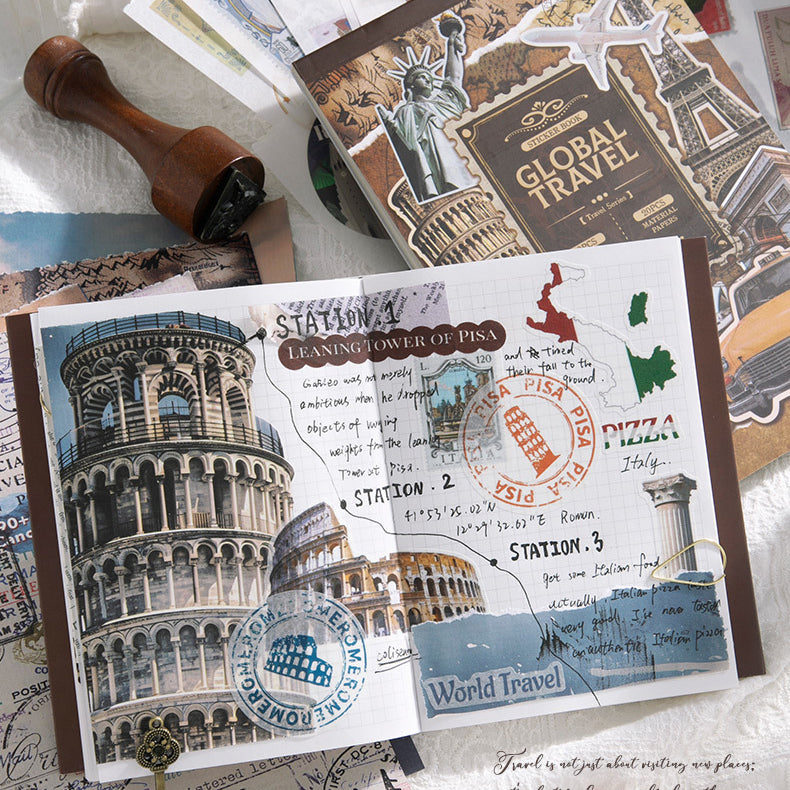 Pre-cut Global Travel Stickers Book