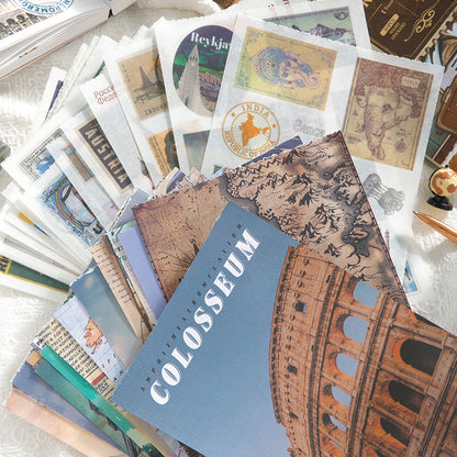 Pre-cut Global Travel Stickers Book