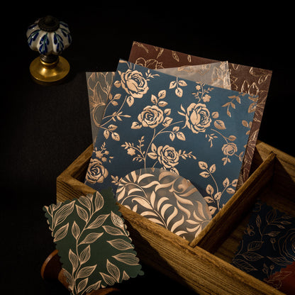 Gokden-Threaded Flower Shadow Paper 8pcs