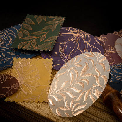 Gokden-Threaded Flower Shadow Paper 8pcs