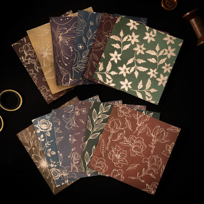 Gokden-Threaded Flower Shadow Paper 8pcs