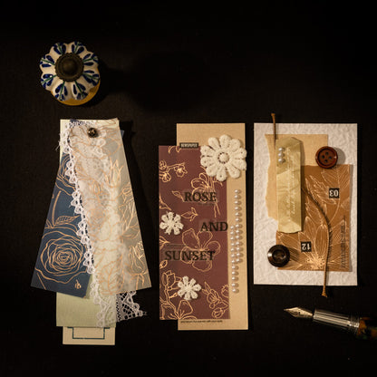 Gokden-Threaded Flower Shadow Paper 8pcs