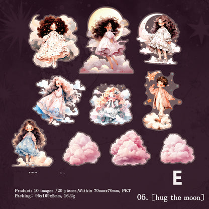 Goodnight Girl Sticker 20pcs