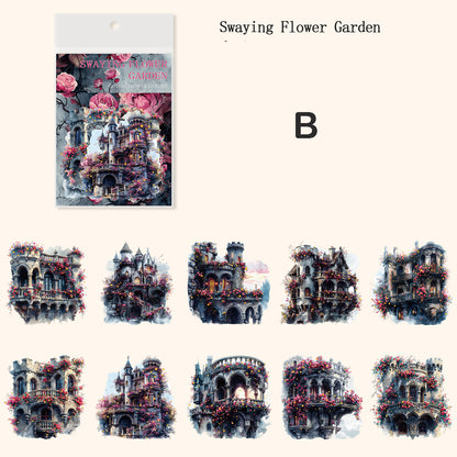 Gothic Flower Garden Stickers 10pcs