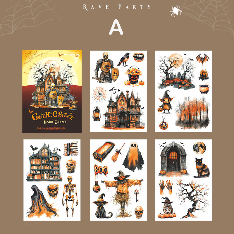 Rub-on Gothic Siege Stickers 5pcs