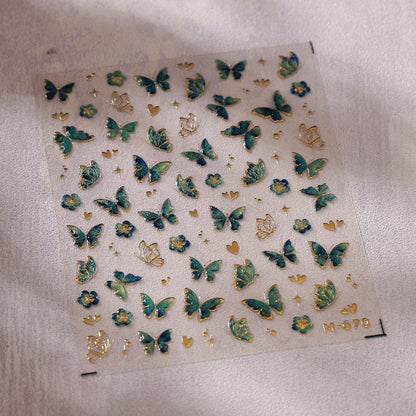 Embossed Mini Sticker Green Butterfly Embossed Mini Sticker – Estarcase