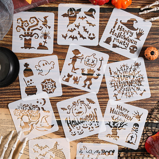 Halloween Theme Reusable Painting Stencils 6pcs