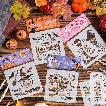 Halloween Theme Reusable Painting Stencils 6pcs