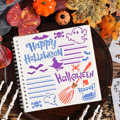 Halloween Theme Reusable Painting Stencils 6pcs