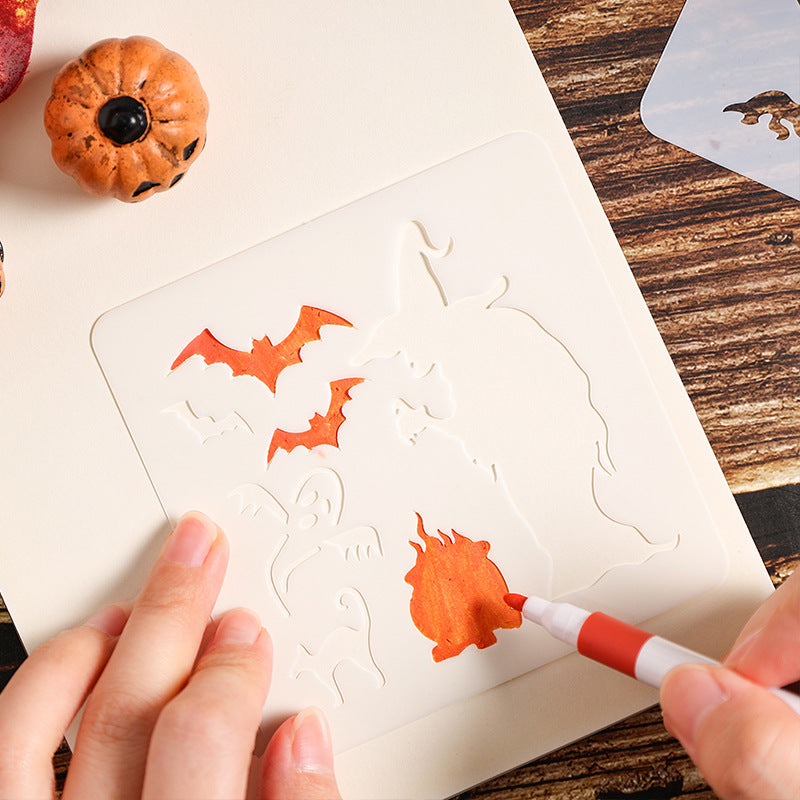 Halloween Theme Reusable Painting Stencils 6pcs