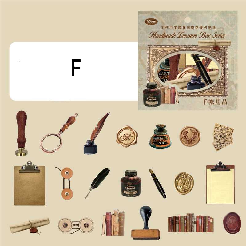 Handmade Treasure Box Sticker 20pcs