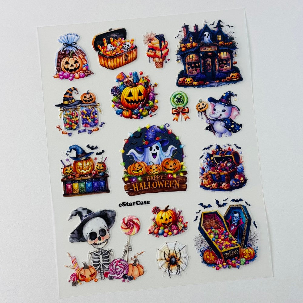 Happy Halloween Embossed Sticker 1pcs