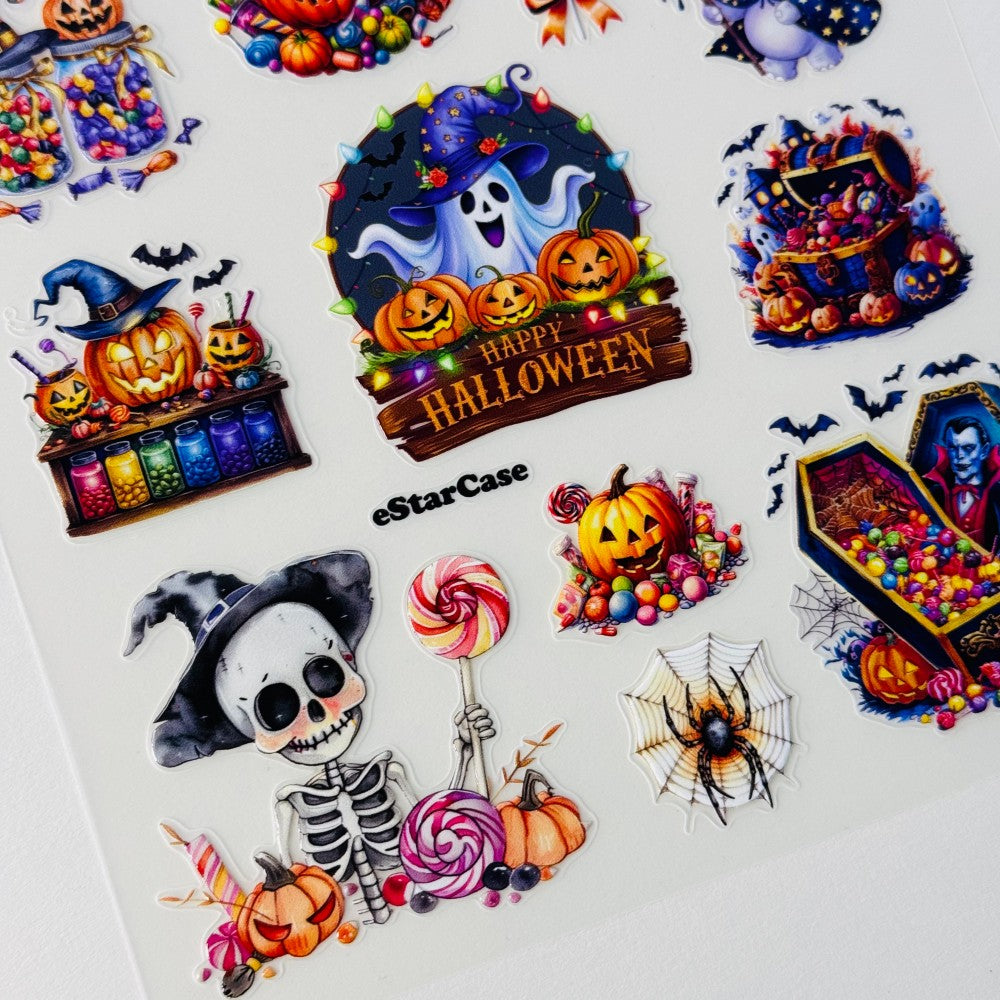 Happy Halloween Embossed Sticker 1pcs