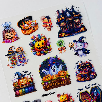Happy Halloween Embossed Sticker 1pcs