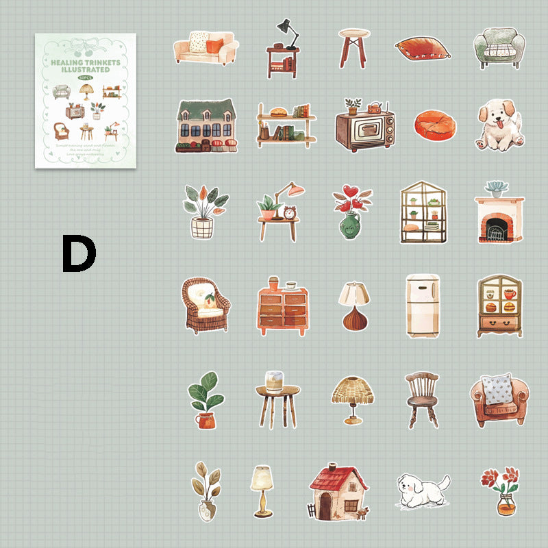Healing Trinkets Illustrated Sticker 60pcs