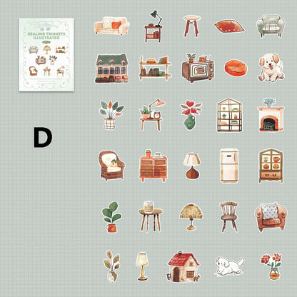 Healing Trinkets Illustrated Sticker 60pcs
