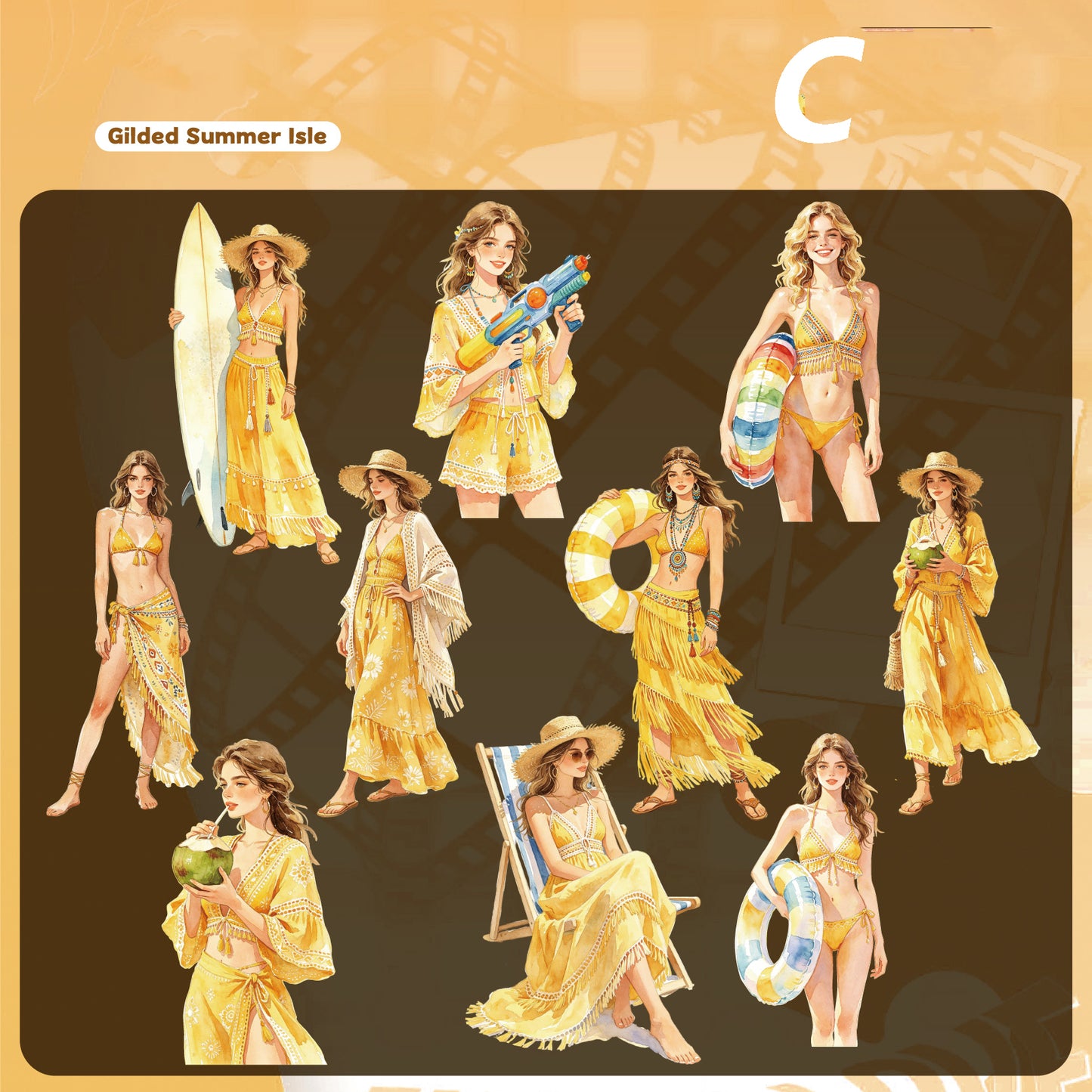Hello Summer Sticker Pack Sticker 10pcs
