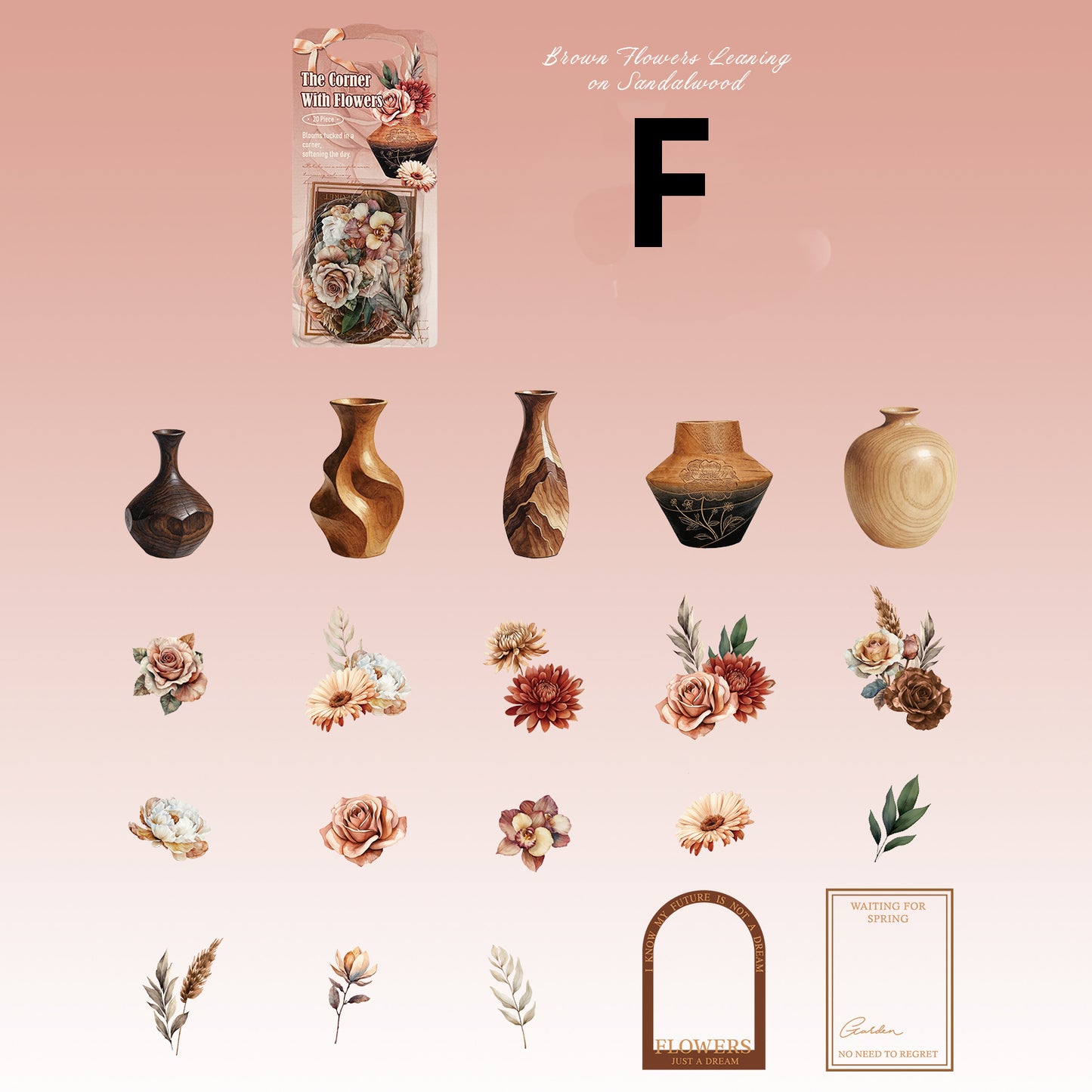 Hidden Flower Corner Series Sticker 20pcs