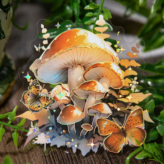 Hot Stamped Mushroom Stickers 10pcs