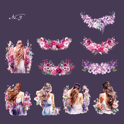 Huajian Back Shadow Sticker 10pcs