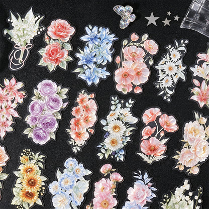 Iridescent Floral Sticker 10pcs