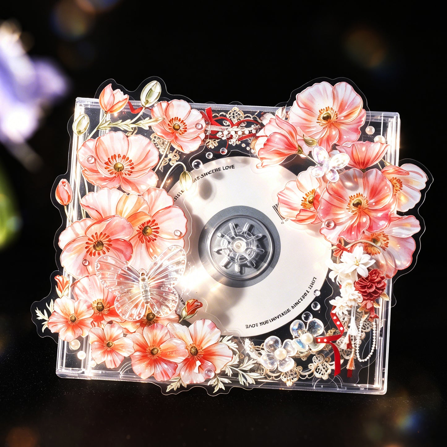 Iridescent Floral Sticker 10pcs