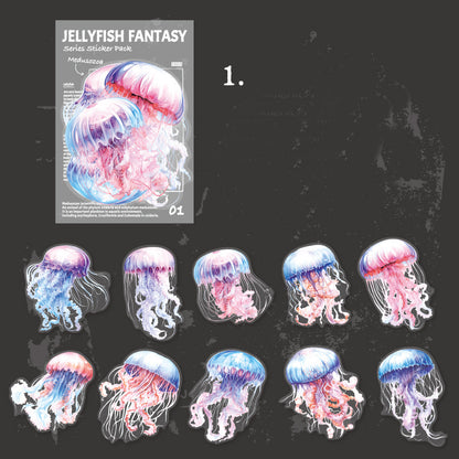 Jellyfish Fantasy Stickers 20pcs